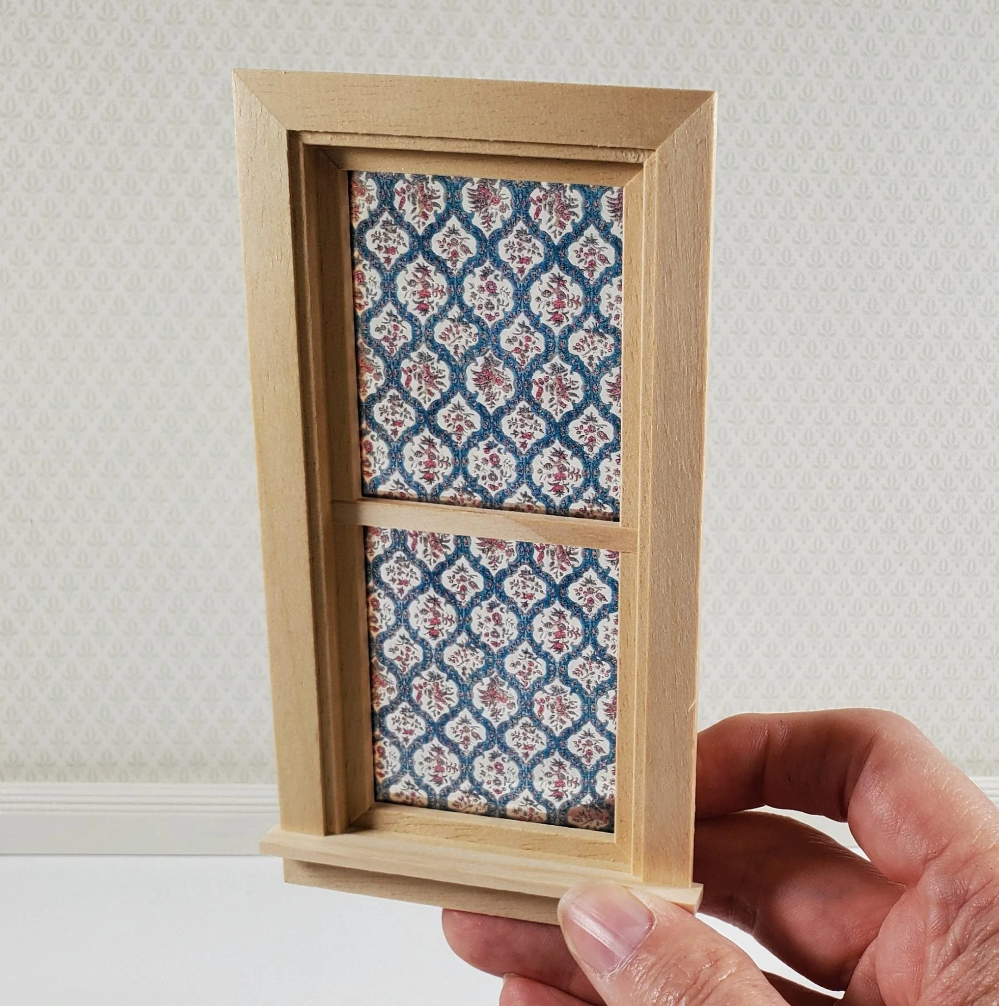 Dollhouse Simulated Stained Glass Insert Cut to Size Blues for Windows or Doors - Image 3
