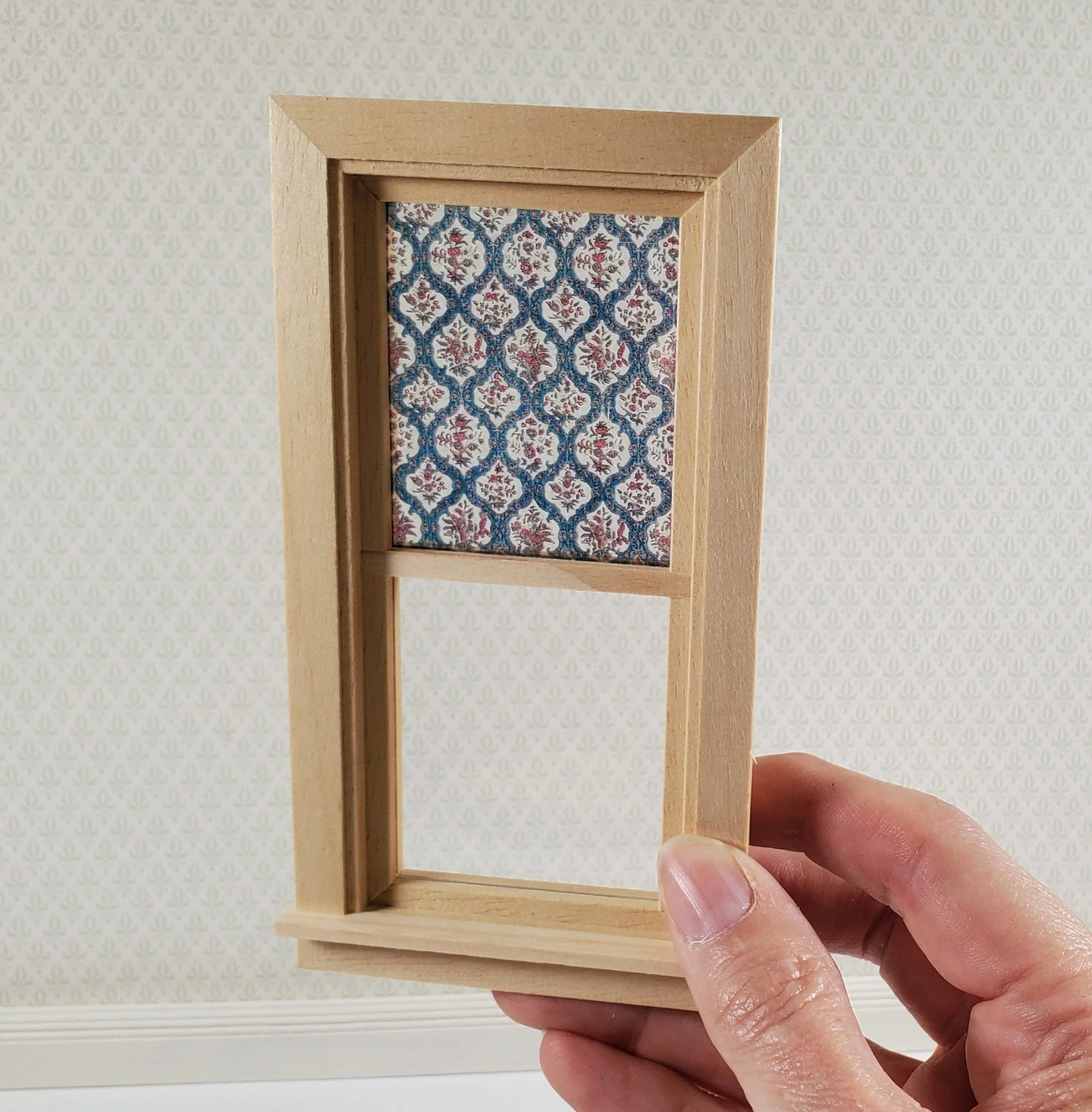 Dollhouse Simulated Stained Glass Insert Cut to Size Blues for Windows or Doors - Image 4