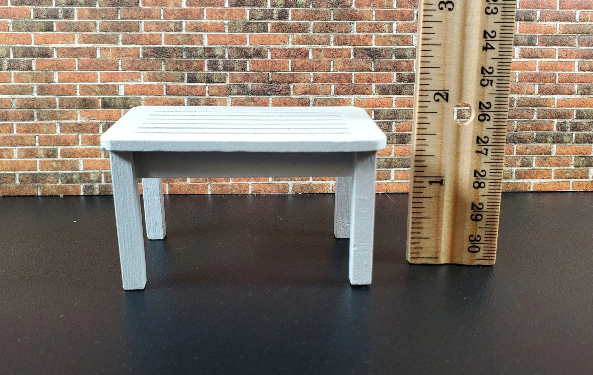 Dollhouse Table Outdoor Garden Porch Patio White 1:12 Scale Miniature Furniture - Image 3