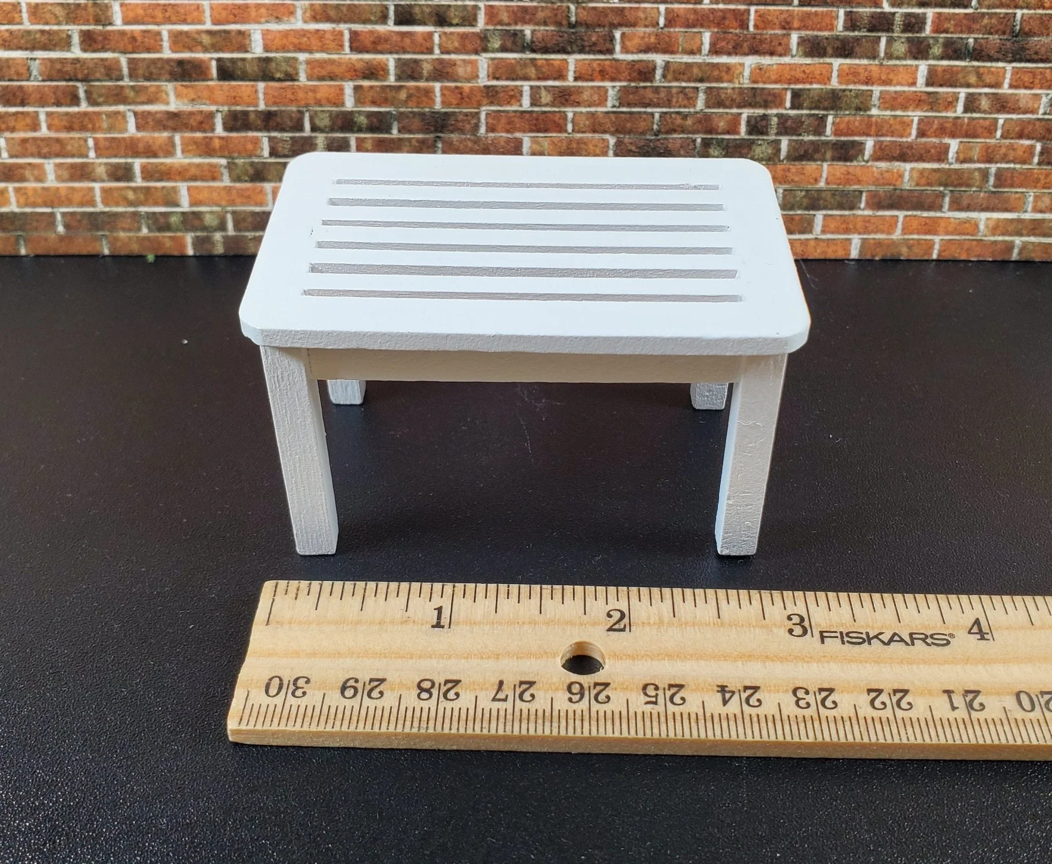 Dollhouse Table Outdoor Garden Porch Patio White 1:12 Scale Miniature Furniture - Image 4