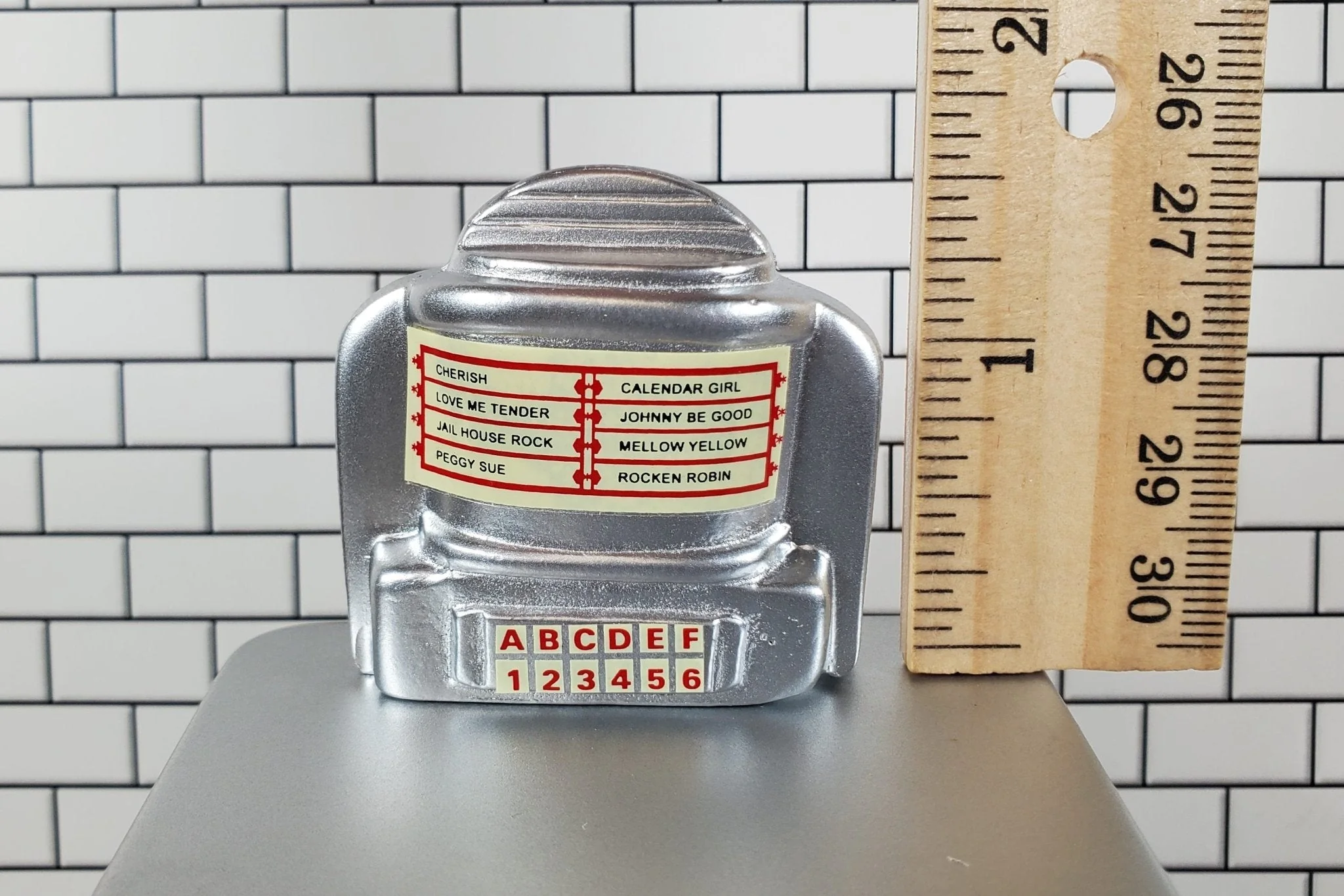 Dollhouse Table Top Jukebox Selector 1950s Retro Style 1:12 Scale Miniature - Image 4