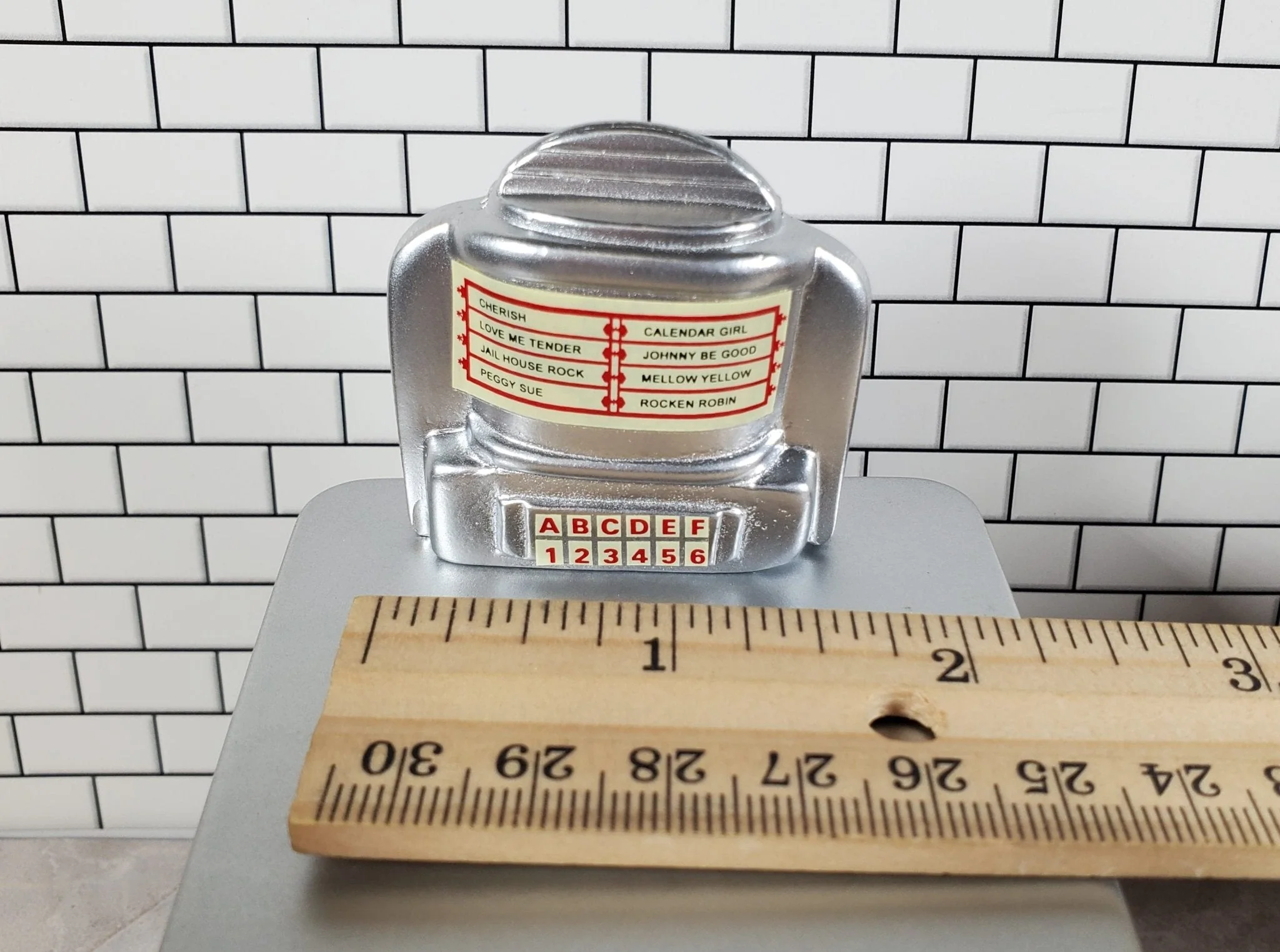 Dollhouse Table Top Jukebox Selector 1950s Retro Style 1:12 Scale Miniature - Image 5