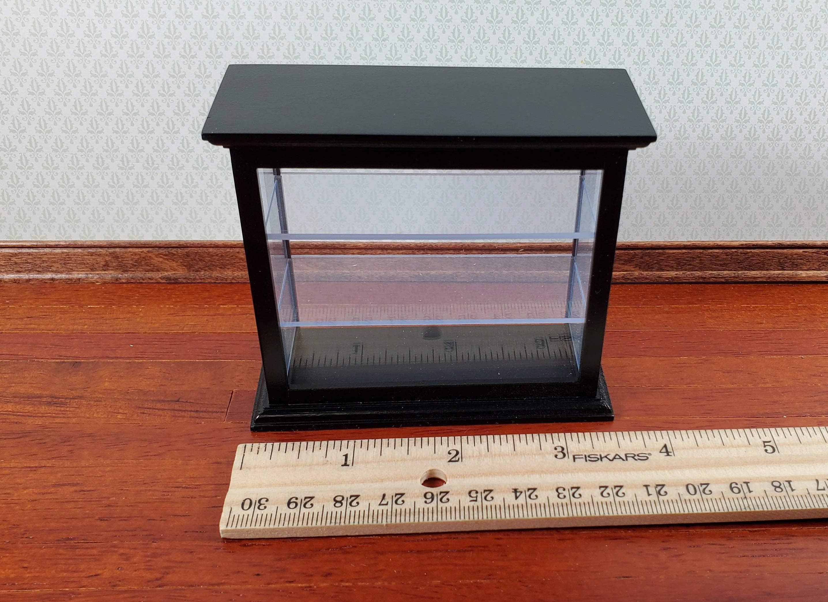 Dollhouse Tall Counter for Store or Shop Black Display Cabinet 1:12 Scale Miniature Furniture - Image 7
