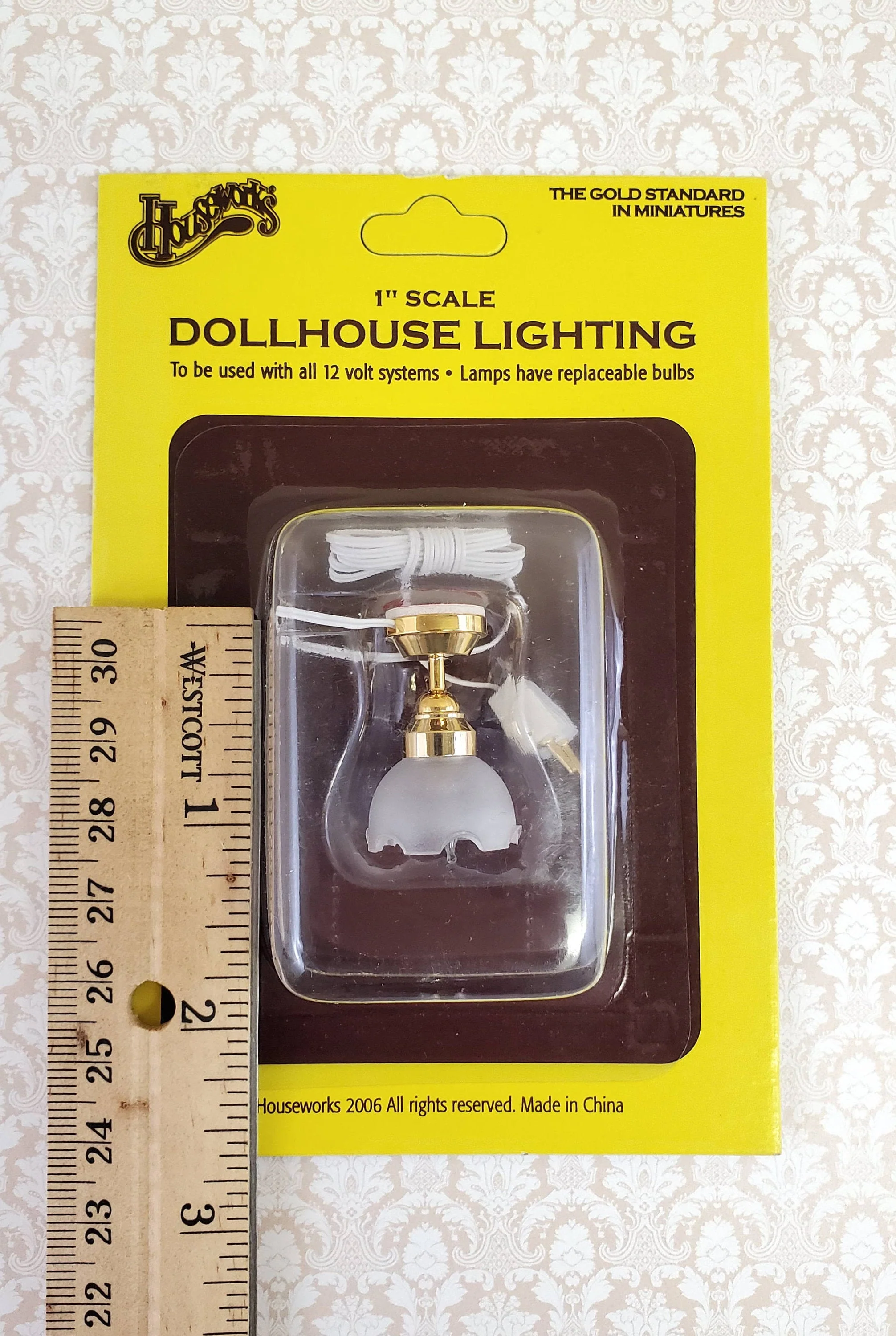Dollhouse Tulip Ceiling Light Hanging Electric 1:12 Scale 12 Volt with Plug - Image 3