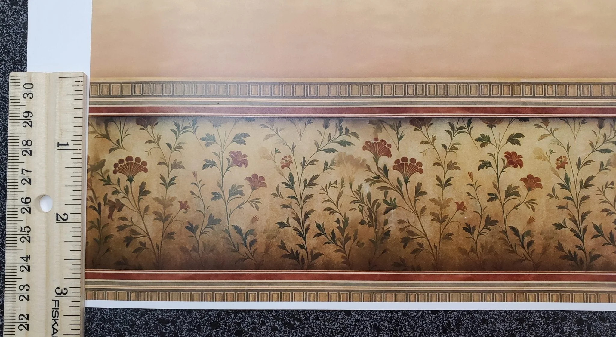 Dollhouse Wallpaper Antique Blooms Beige Aged Botanicals 1:12 Scale MiniatureCrush - Image 6