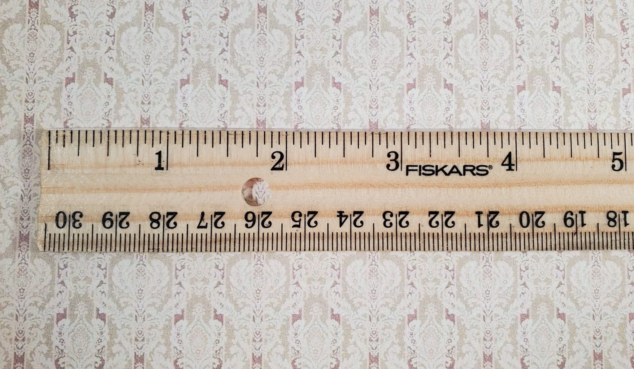 Dollhouse Wallpaper Beige Muted Maroon Victorian 1:12 Scale Miniature Itsy Bitsy - Image 3