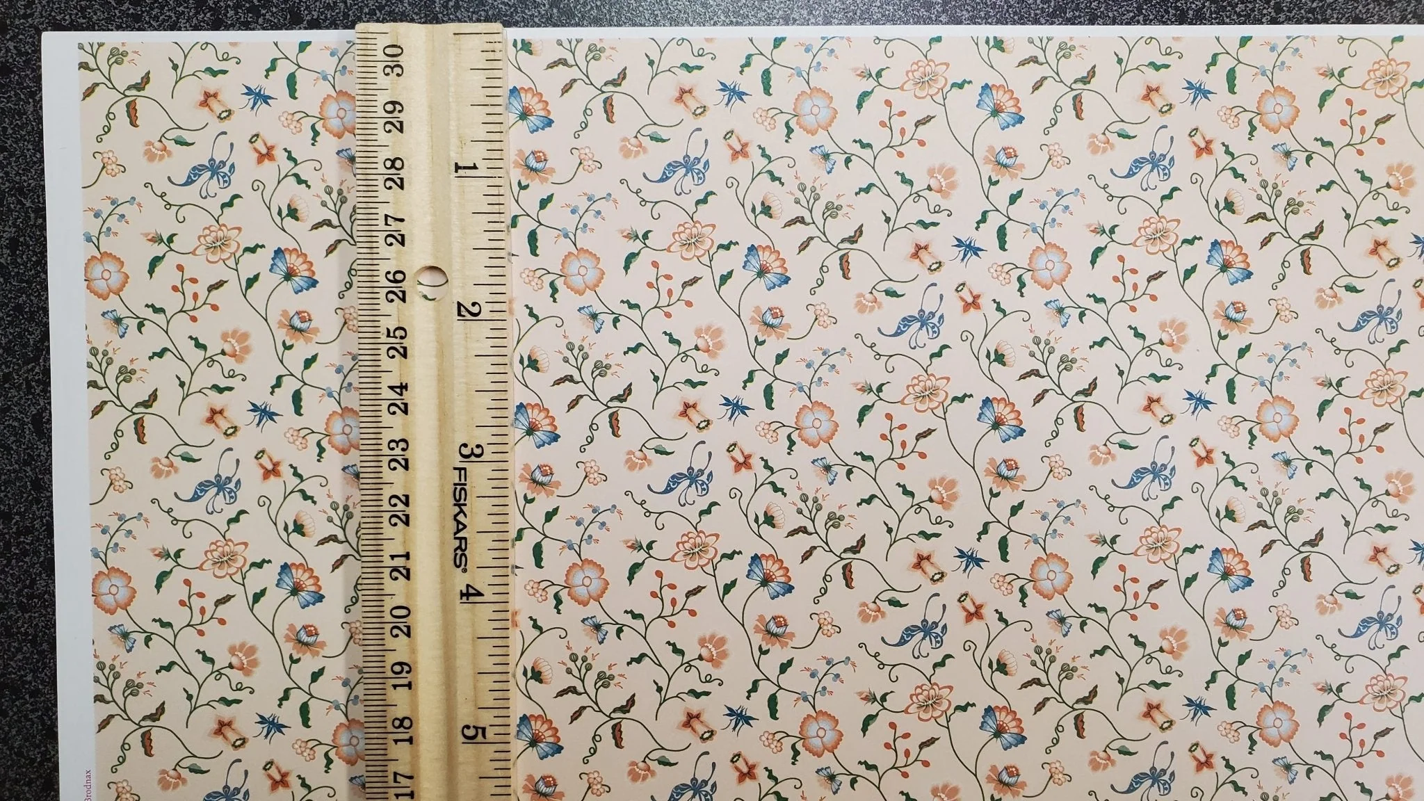 Dollhouse Wallpaper Brodnax "Papillon Peach" Floral 1:12 Scale French Country - Image 5