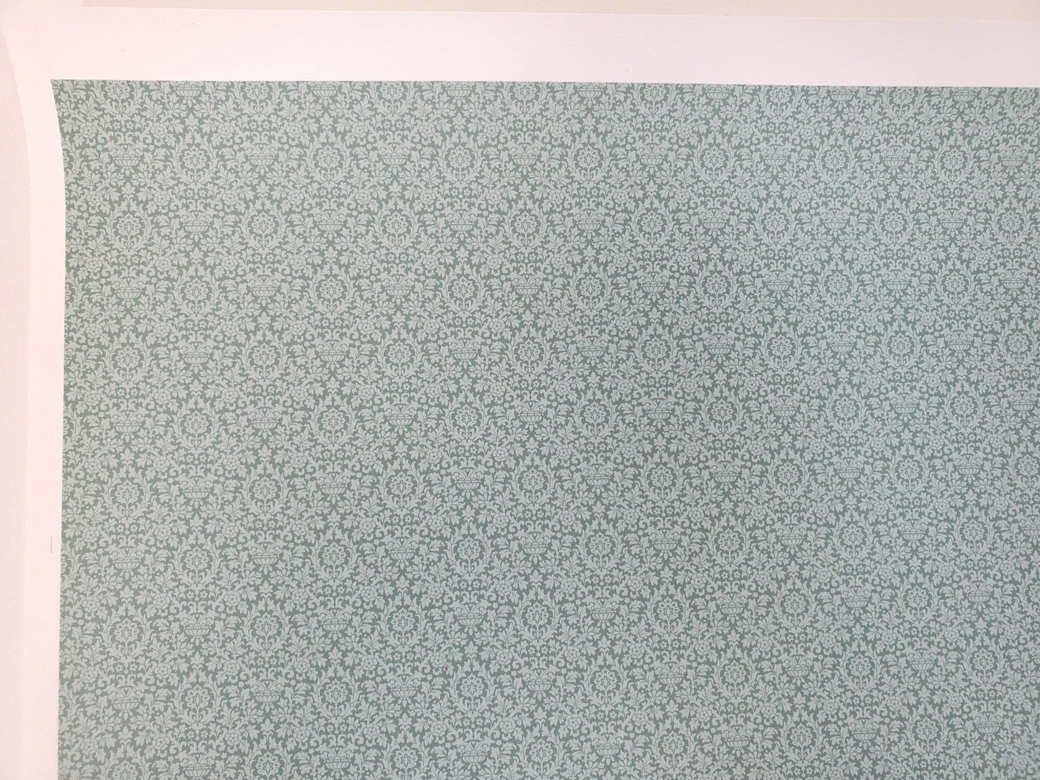 Dollhouse Wallpaper Essex Damask Blue Green Bradbury & Bradbury 1:12 Scale - Image 3