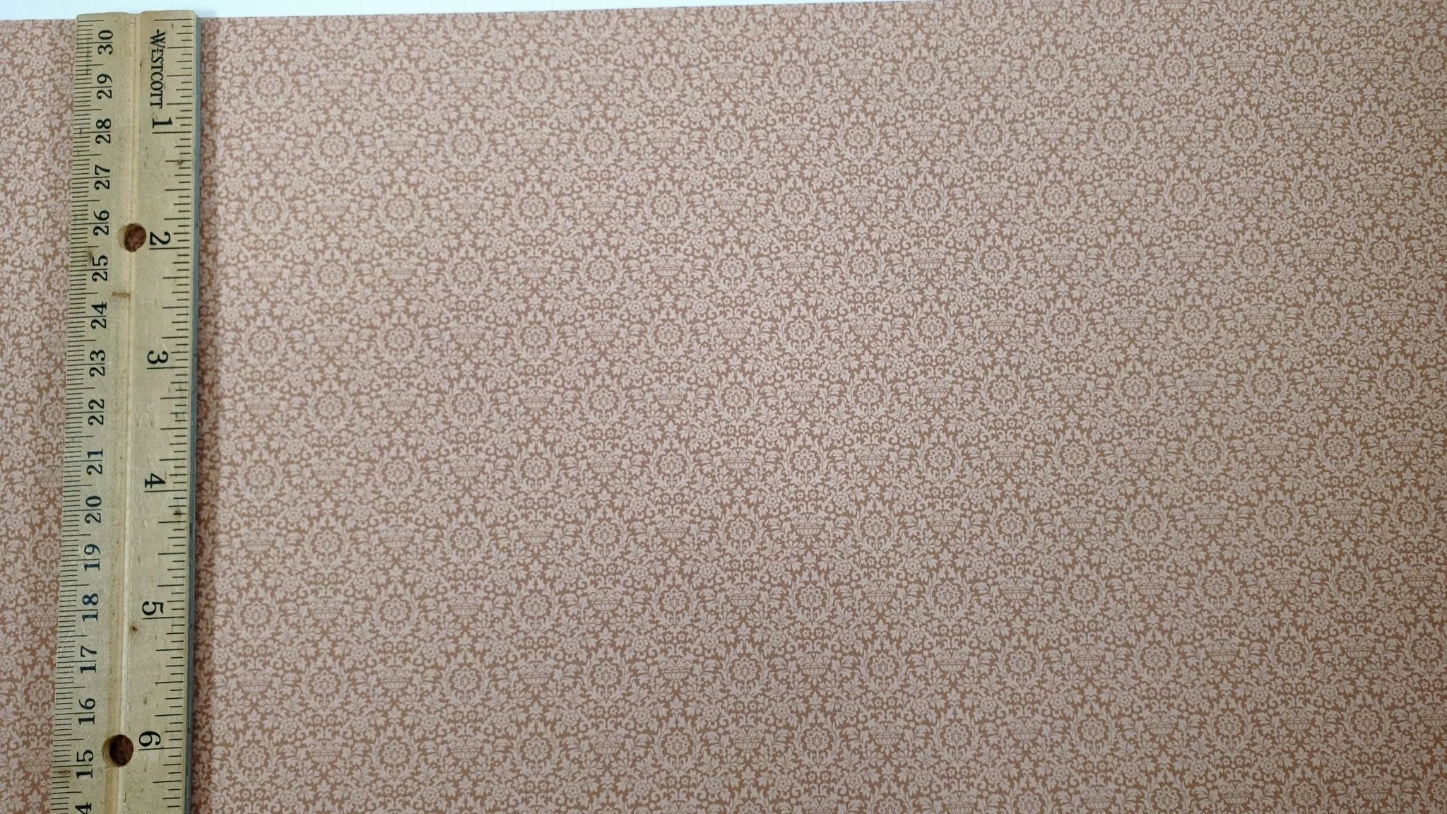 Dollhouse Wallpaper Essex Damask Red/Rust Bradbury & Bradbury 1:12 Scale - Image 5