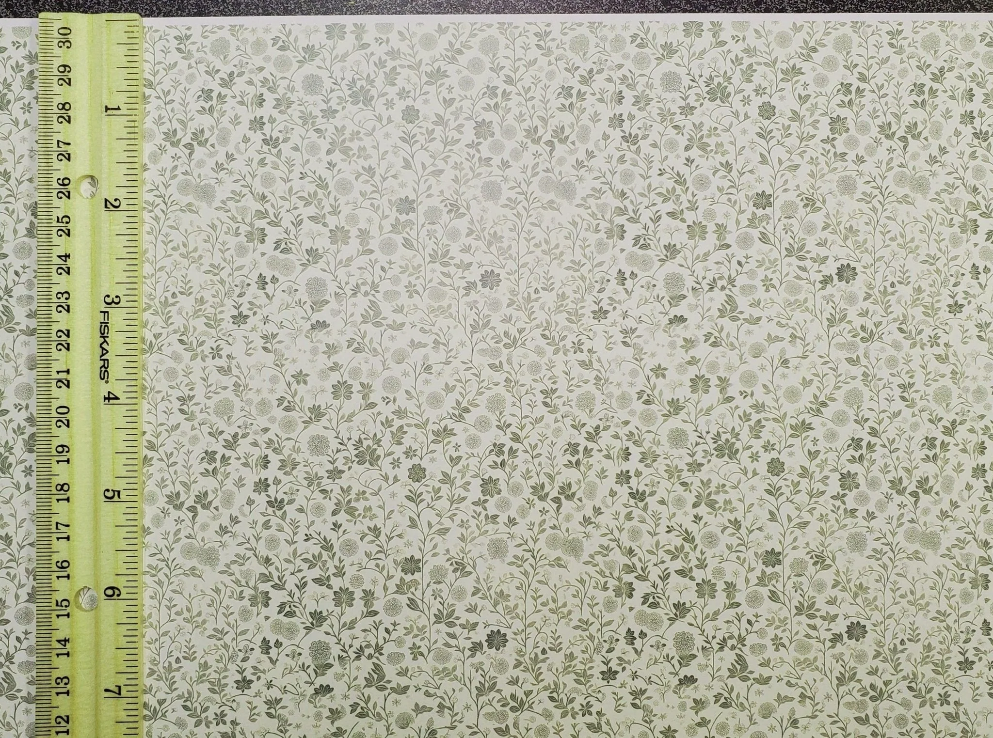 Dollhouse Wallpaper Green and Cream Flower Field 1:12 Scale by MiniatureCrush - Image 4