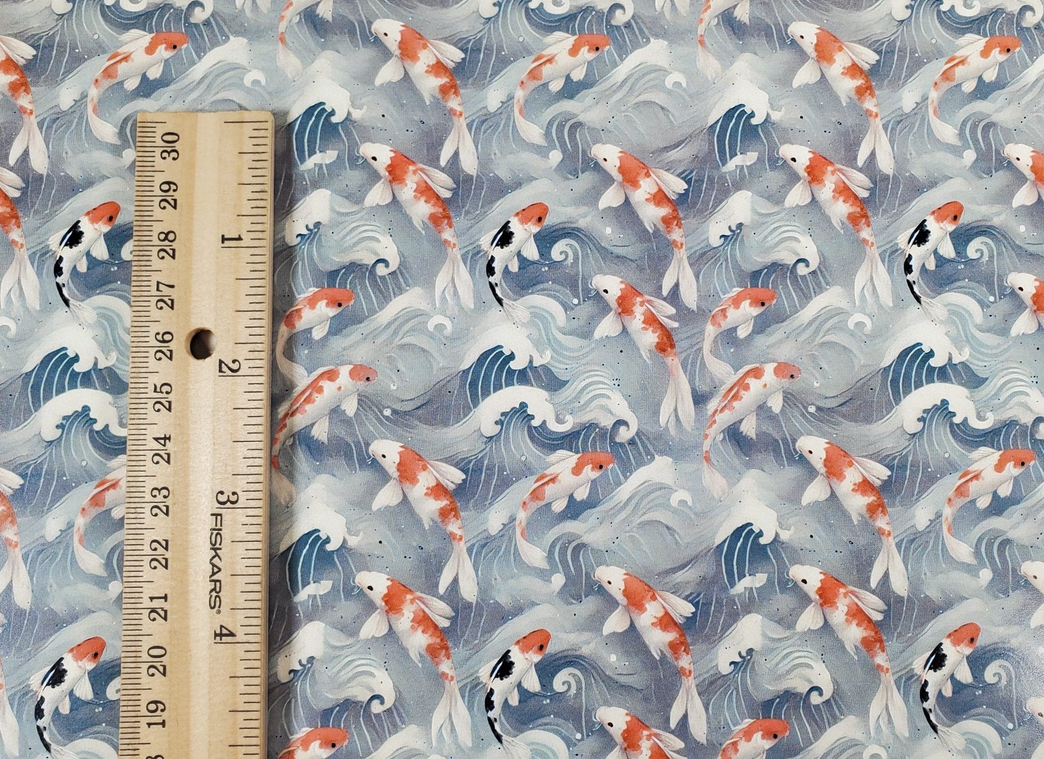 Dollhouse Wallpaper Koi in Water Blues Grays 1:12 Scale by MiniatureCrush - Image 4
