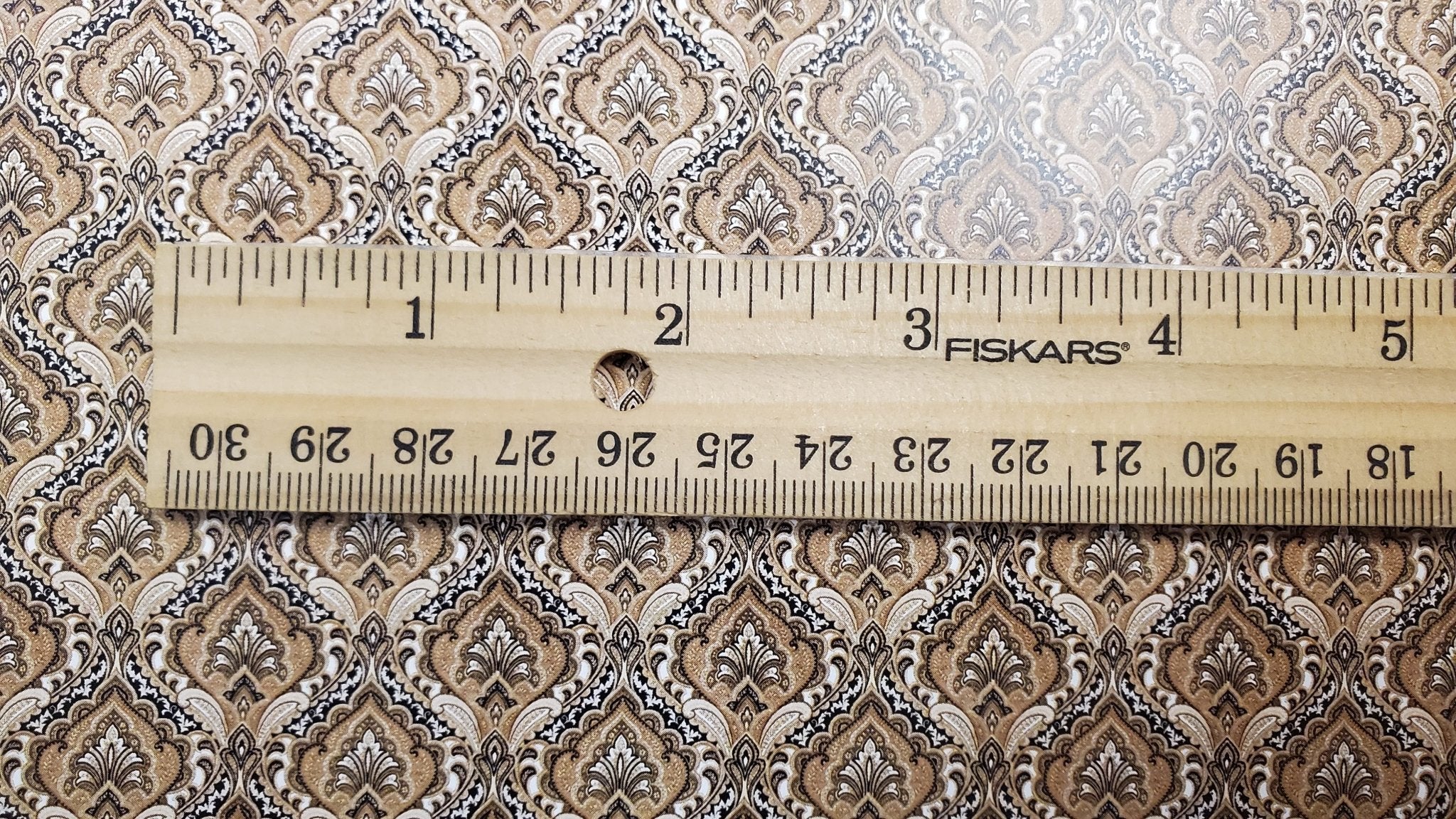 Dollhouse Wallpaper Paisley Beige Browns Blacks 1:12 Scale Itsy Bitsy Miniatures - Image 3