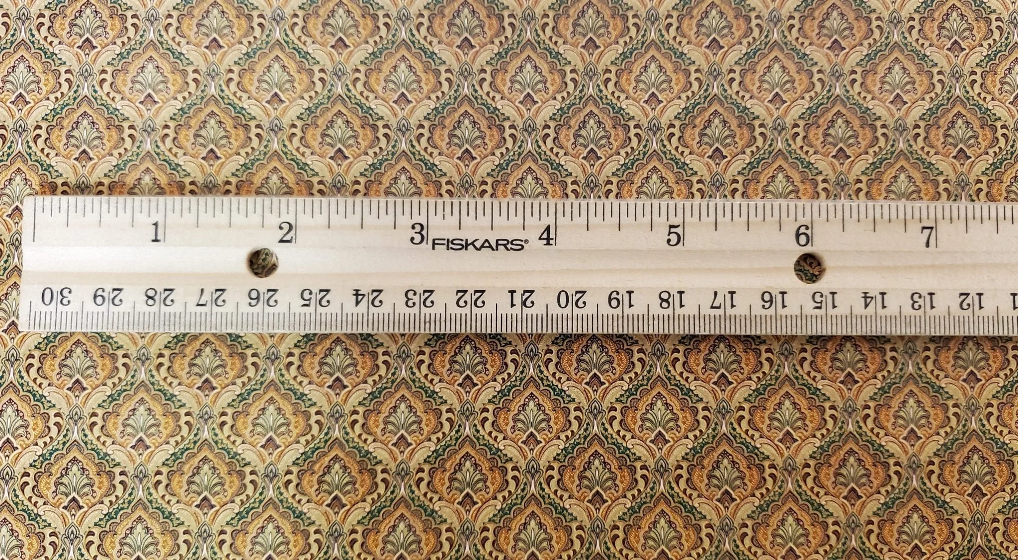 Dollhouse Wallpaper Paisley Beige Browns Teal 1:12 Scale Itsy Bitsy Miniatures - Image 3