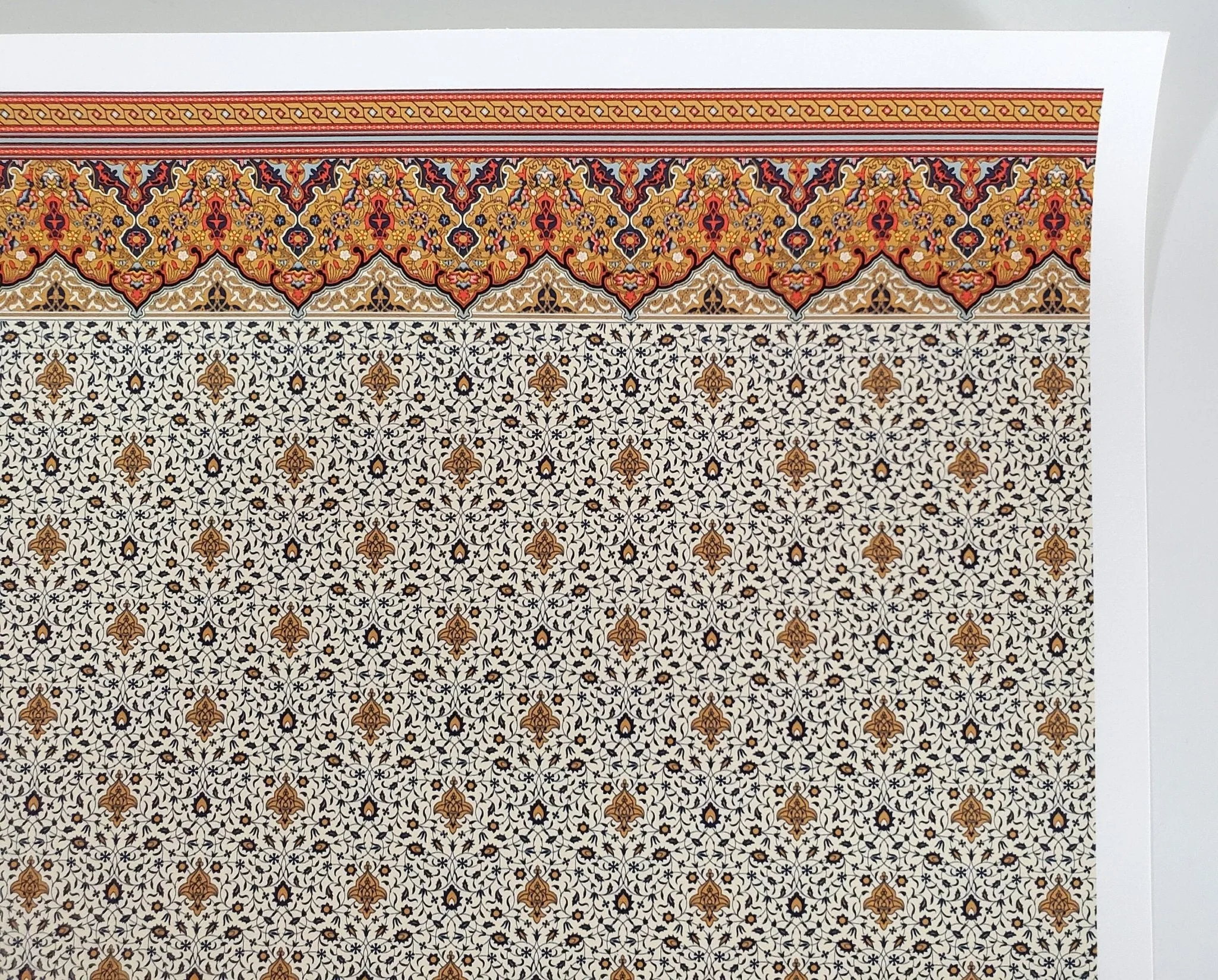 Dollhouse Wallpaper Persian Fringe with Frieze Bradbury & Bradbury 1:12 Scale - Image 3