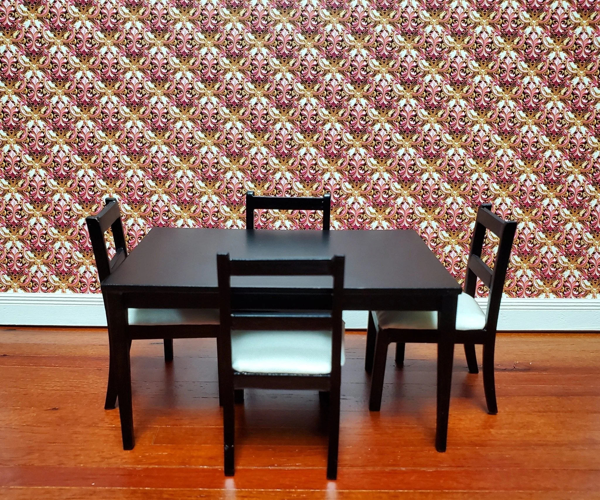 Dollhouse Wallpaper Pink Gold White Formal Elegant 1:12 Scale MiniatureCrush Exclusive - Image 3