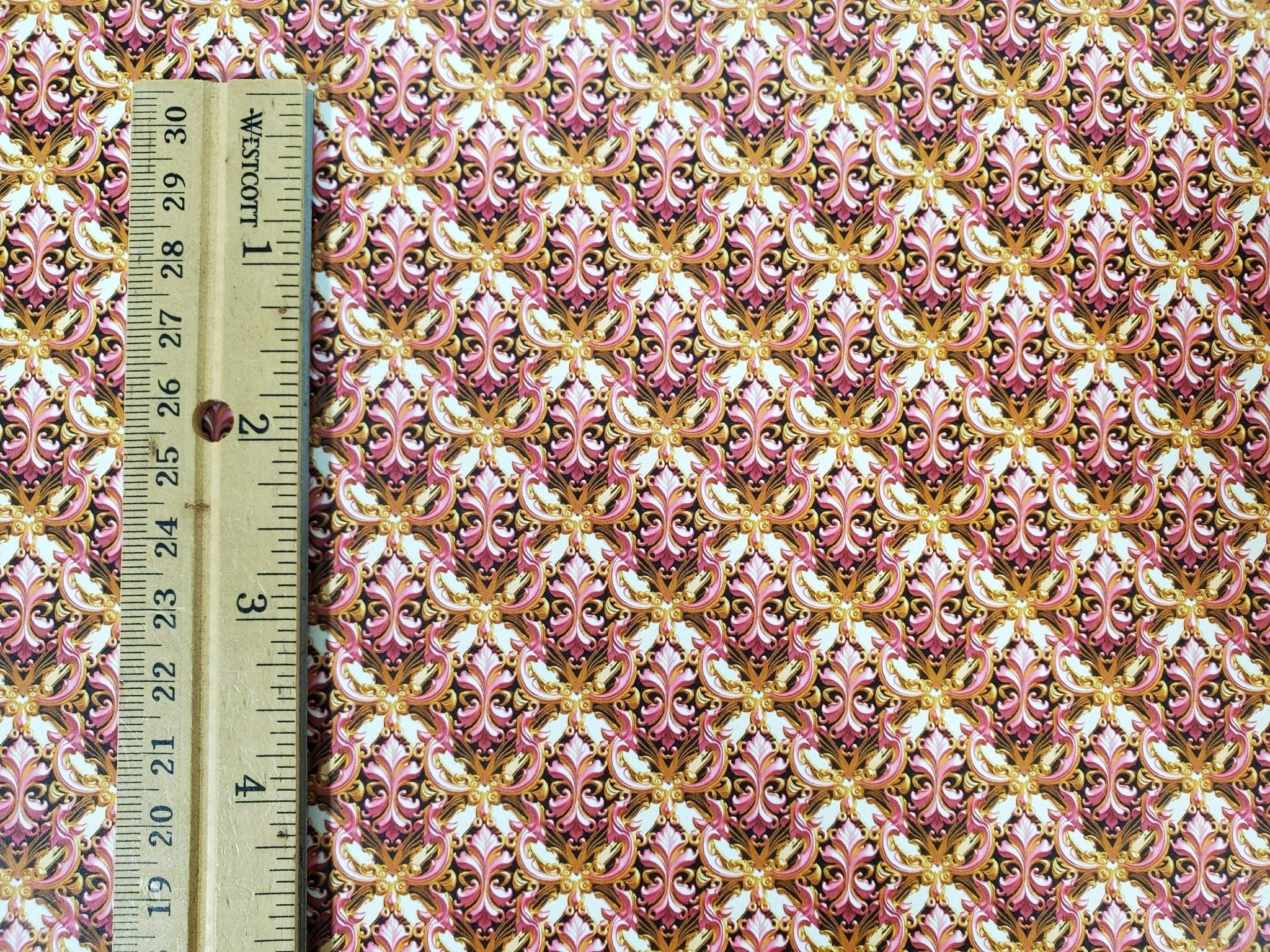 Dollhouse Wallpaper Pink Gold White Formal Elegant 1:12 Scale MiniatureCrush Exclusive - Image 4