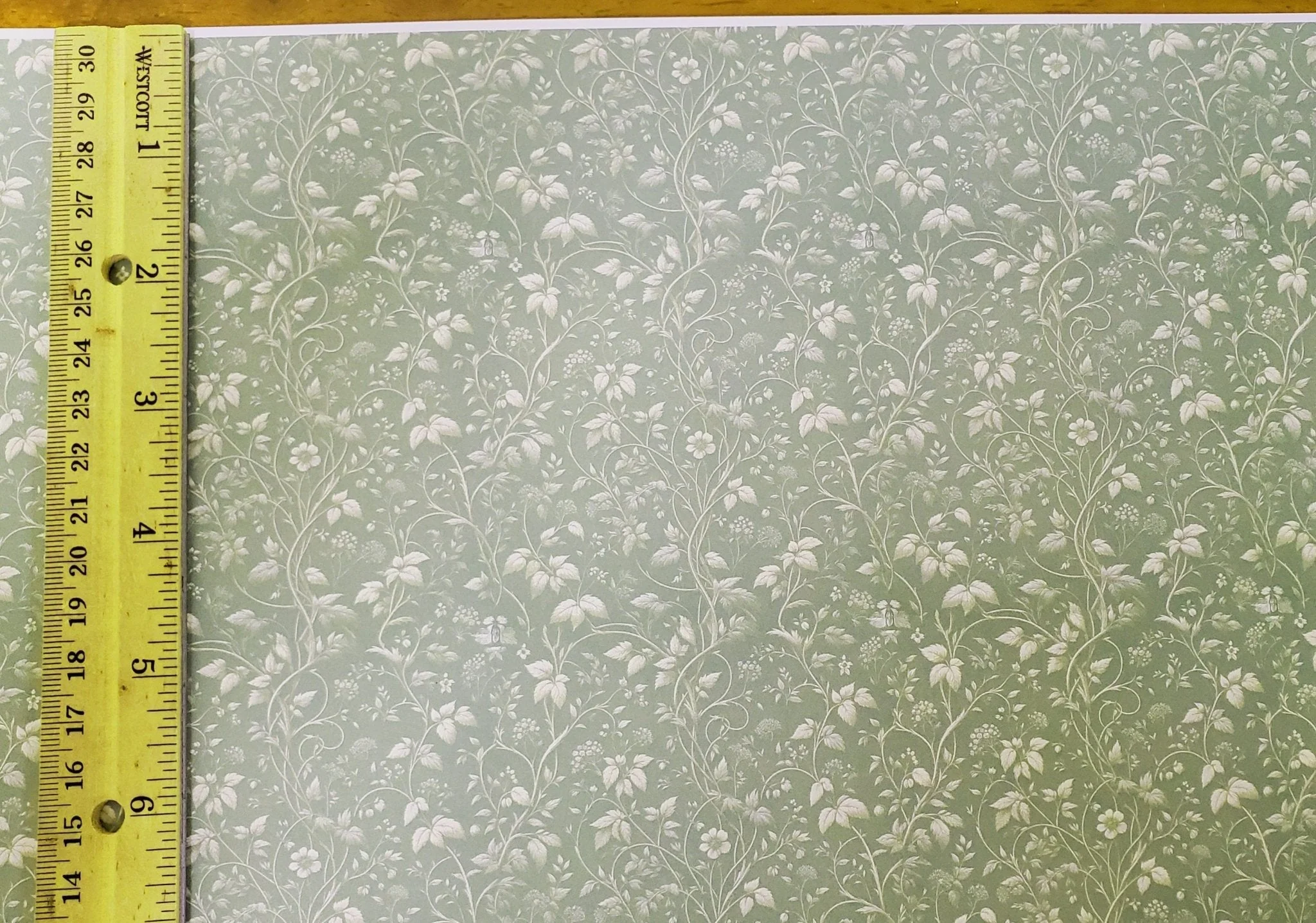 Dollhouse Wallpaper Sage Green Vines Flowers 1:12 Scale MiniatureCrush - Image 4
