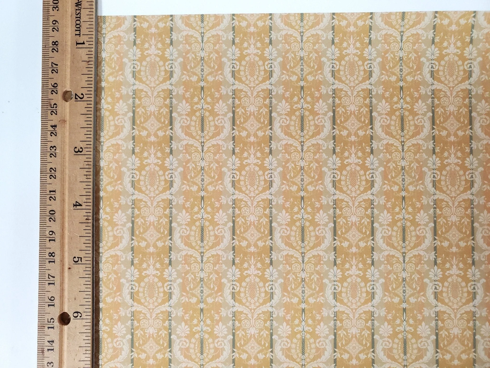 Dollhouse Wallpaper Vintage Cheltenham Damask Bradbury & Bradbury 1:12 Scale - Image 4