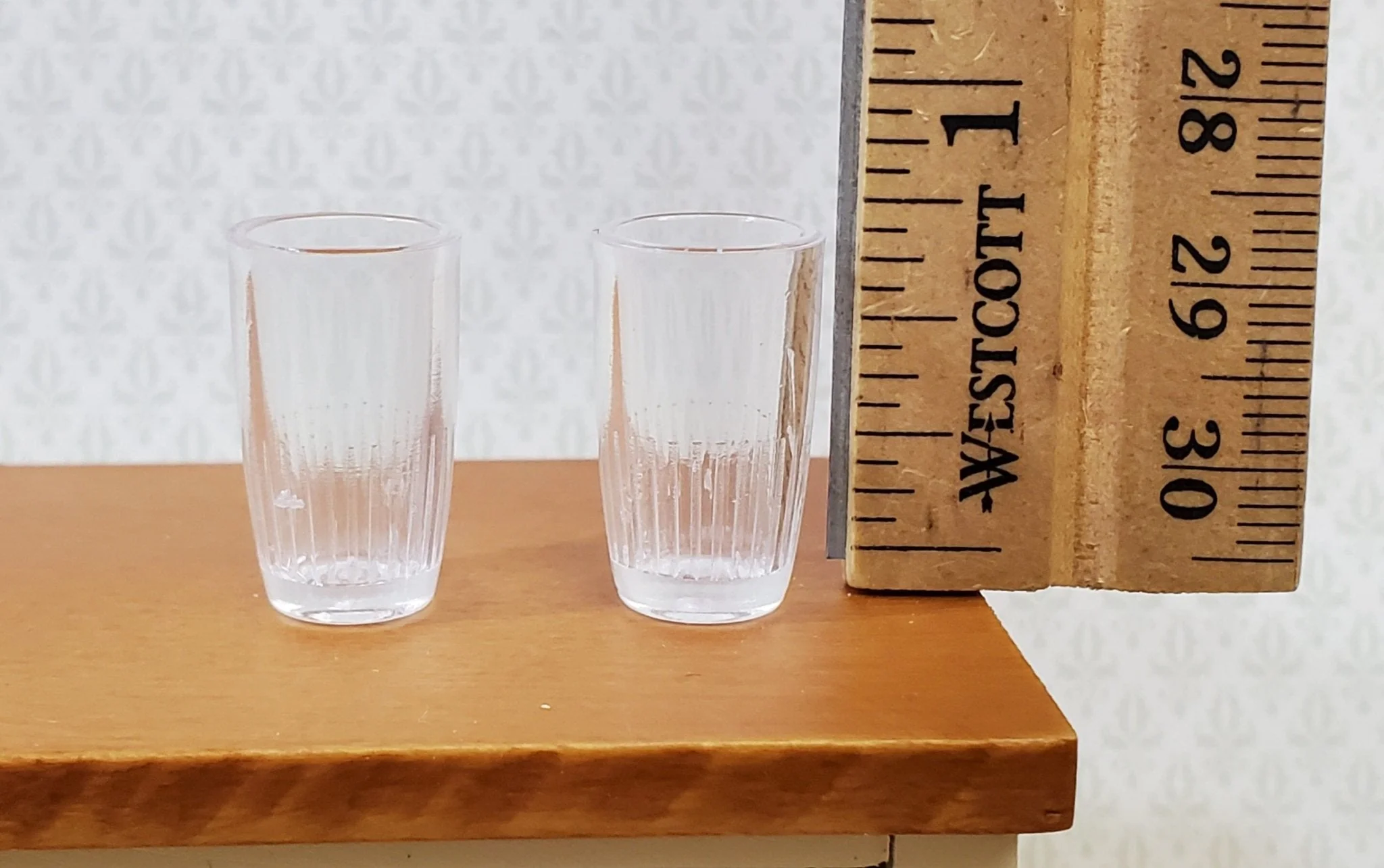 Dollhouse Water Glasses 1:6 Scale Tumblers Clear Plastic Playscale Size Dishes - Image 4