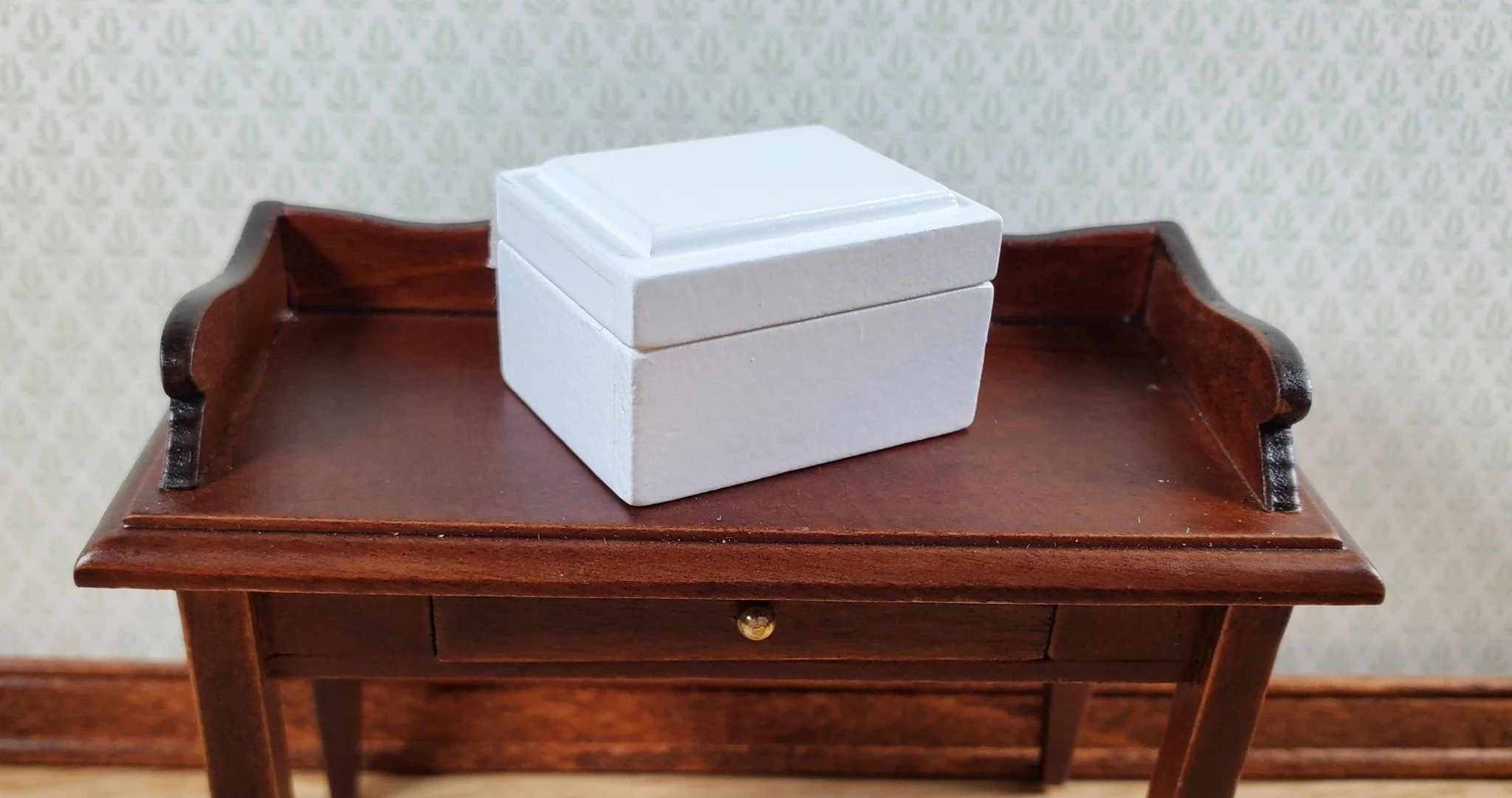 Dollhouse Wood Jewelry Box Necklaces Earrings Bracelet 1:12 Scale Miniature - Image 3