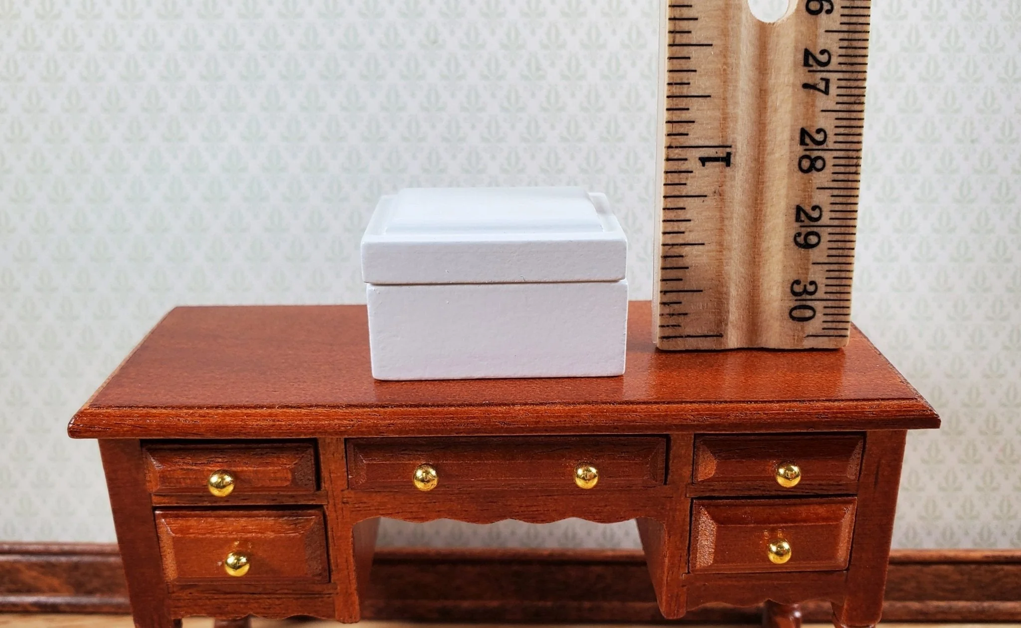 Dollhouse Wood Jewelry Box Necklaces Earrings Bracelet 1:12 Scale Miniature - Image 5