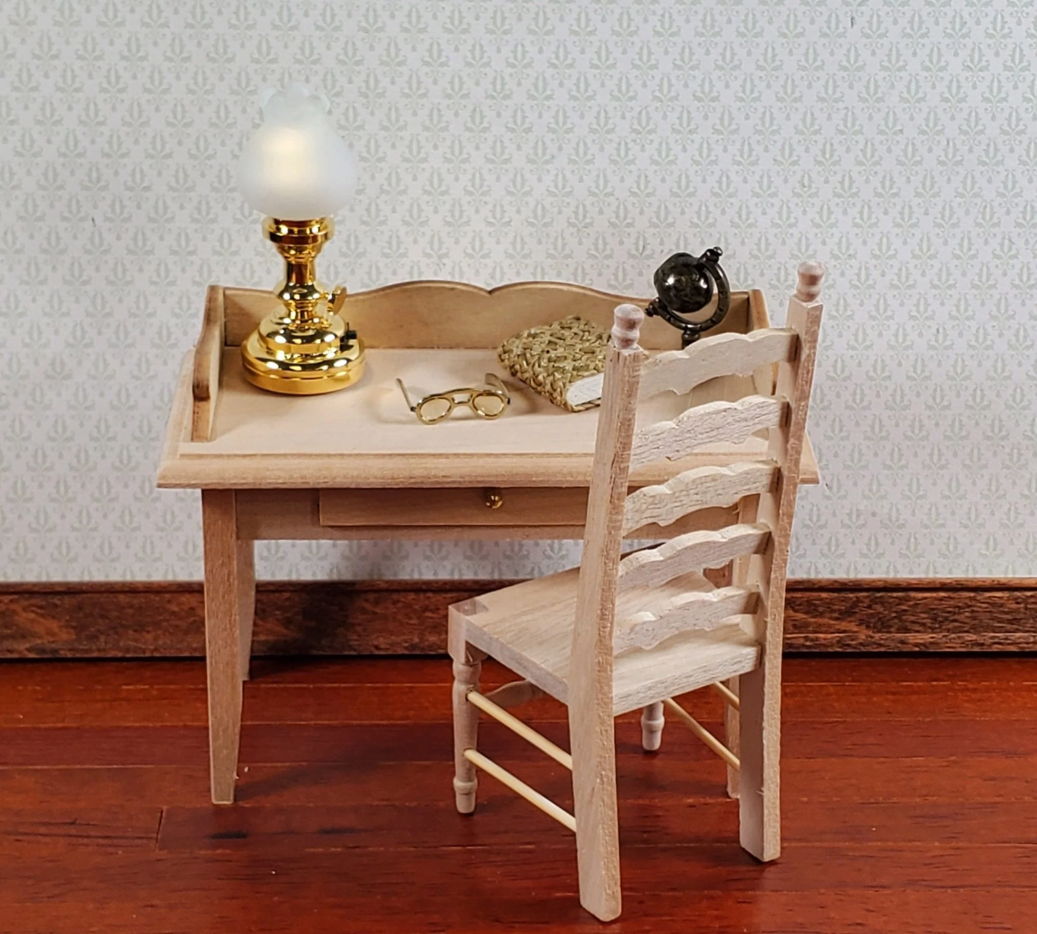 Dollhouse Writing Desk or Dressing Table with Drawer 1:12 Scale Miniature Unpainted - Image 4