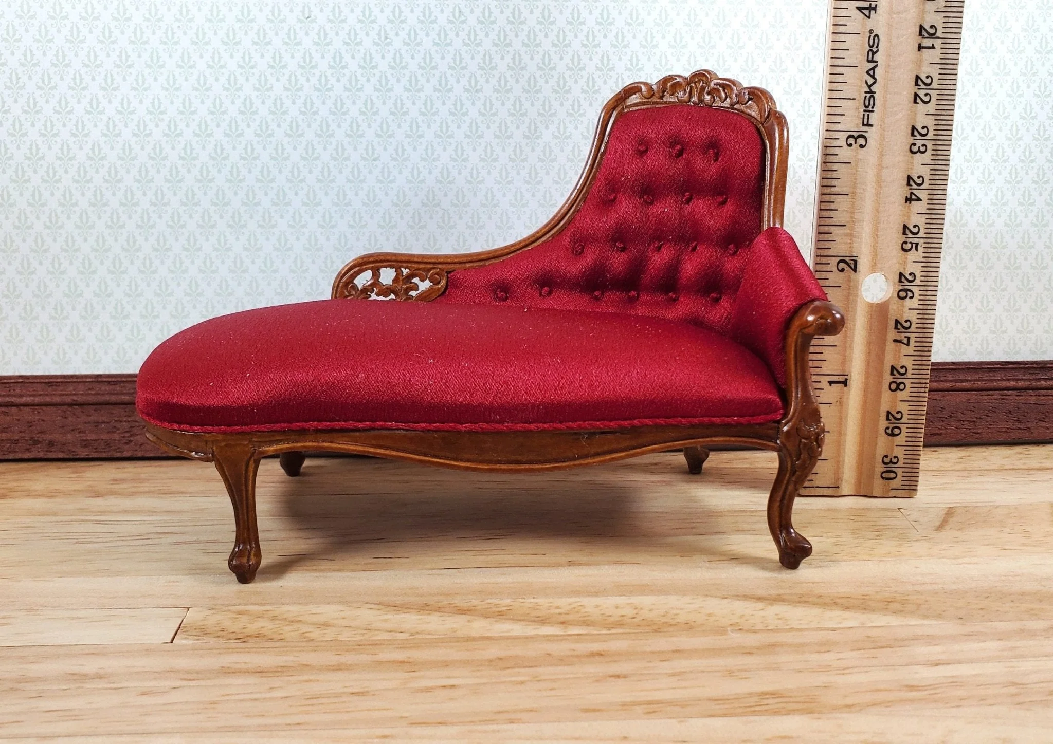 JBM Dollhouse Chase Lounge Sofa Louis XV Style 1:12 Miniature Furniture Couch - Image 4