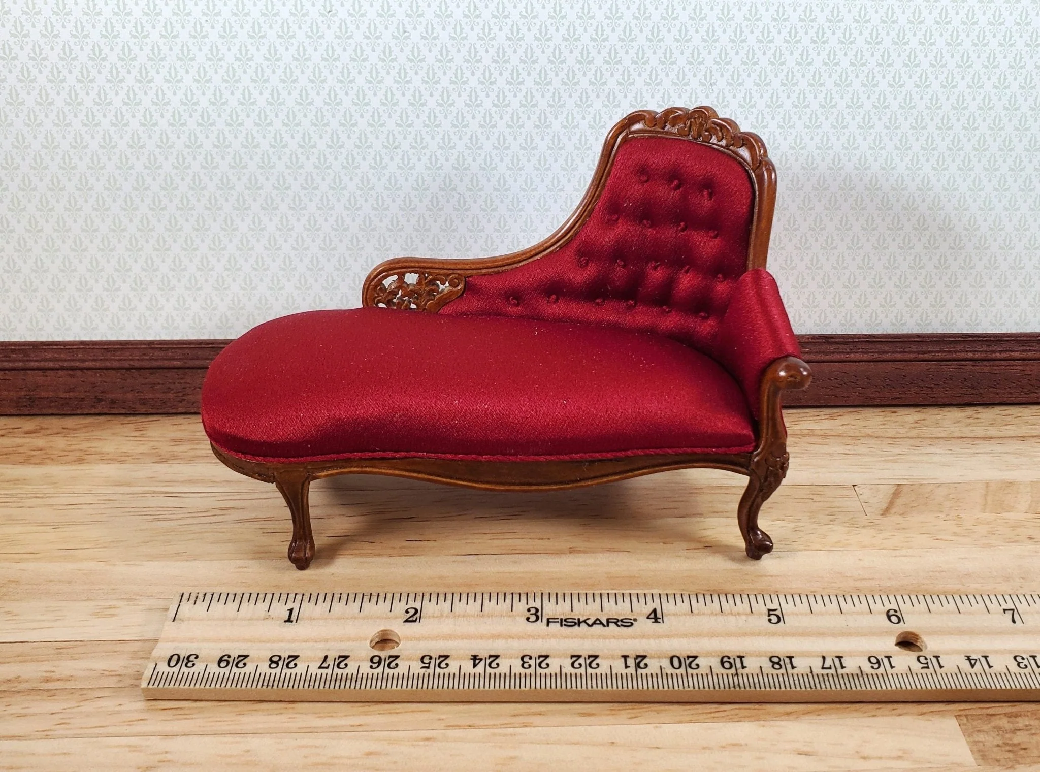 JBM Dollhouse Chase Lounge Sofa Louis XV Style 1:12 Miniature Furniture Couch - Image 5