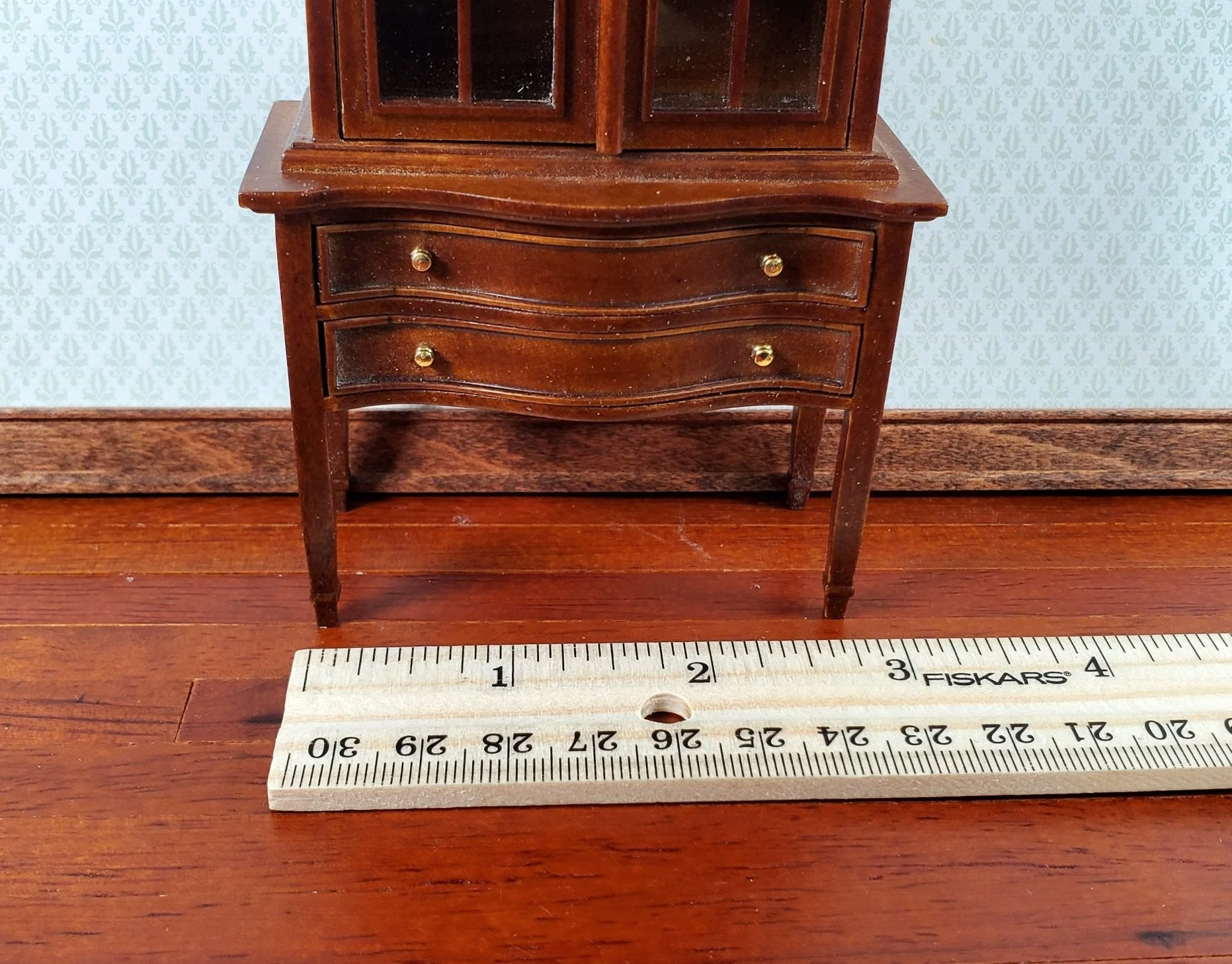 JBM Dollhouse Hepplewhite Chest Cabinet 1:12 Scale Furniture Walnut Finish - Image 5