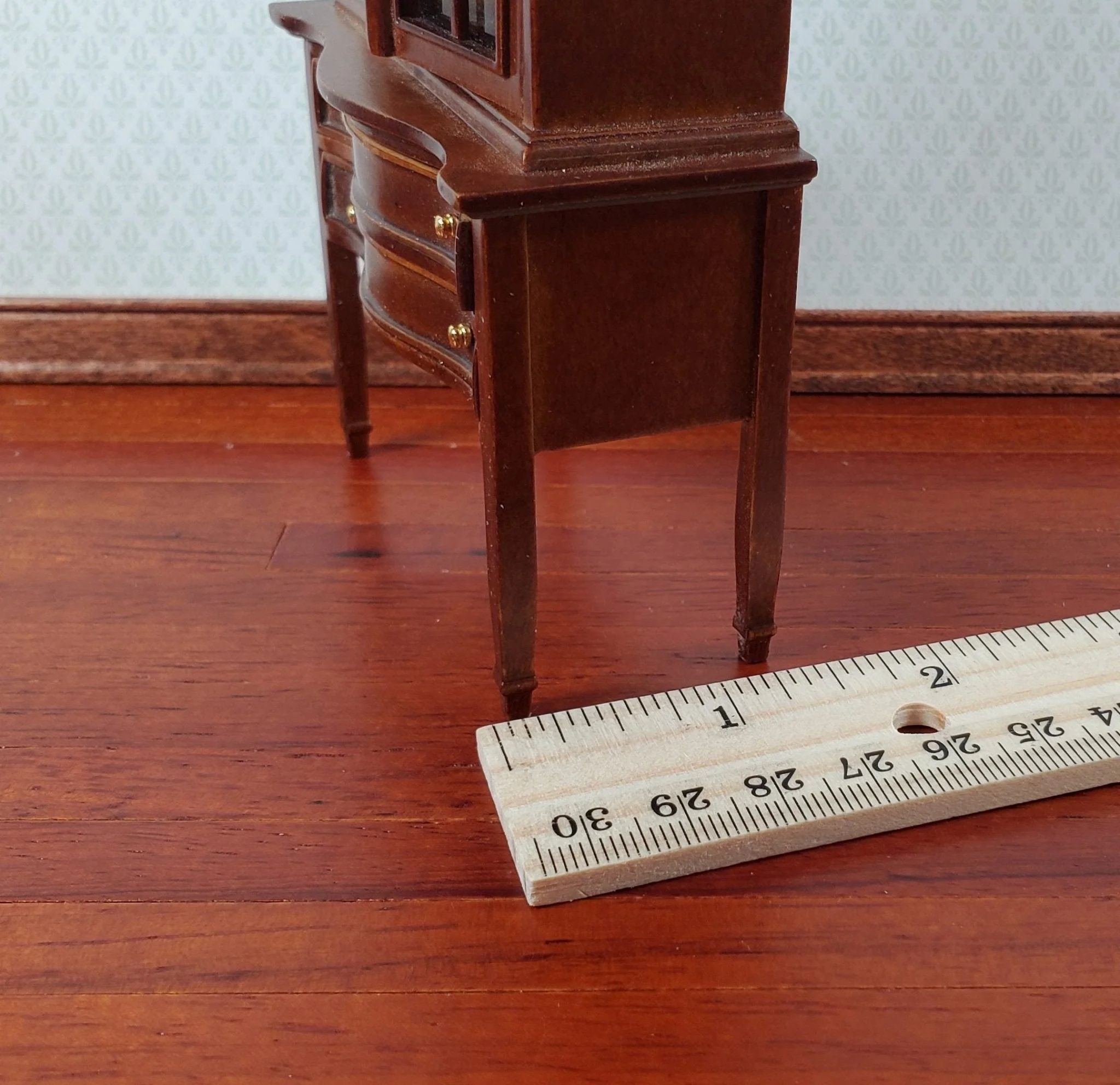 JBM Dollhouse Hepplewhite Chest Cabinet 1:12 Scale Furniture Walnut Finish - Image 6