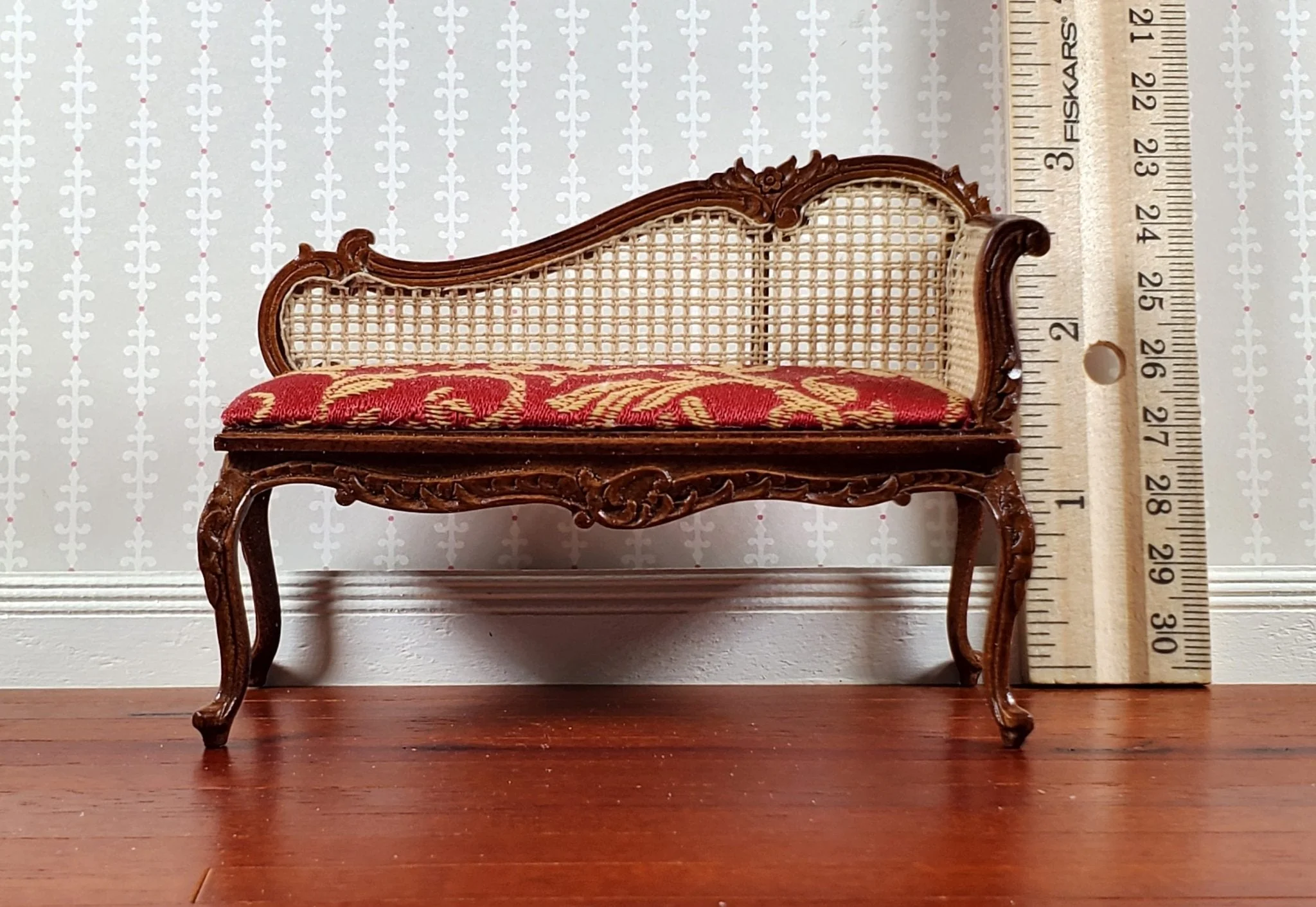 JBM Dollhouse Small Settee Rococo XV Style 1:12 Scale Miniature Wood Furniture - Image 5