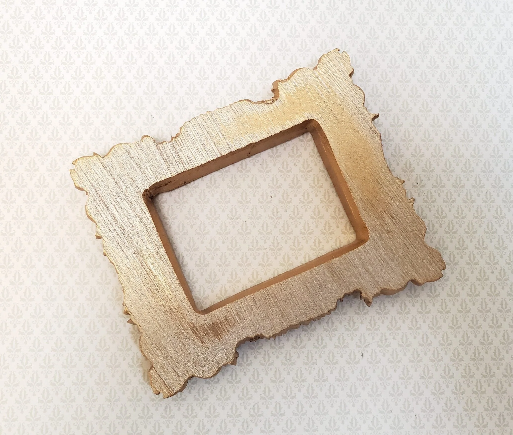 Miniature Picture Frame for 1:6 Scale Settings Large Fancy Gold Flat Back - Image 5