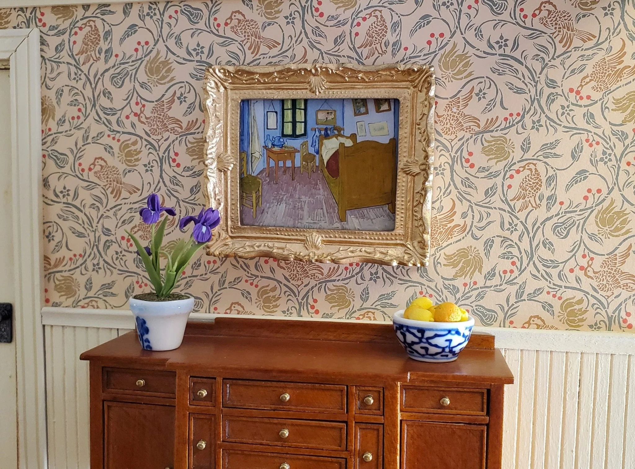 Miniature Vincent Van Gogh's Bedroom in Arles Framed Print 1:12 Scale Dollhouse - Image 3