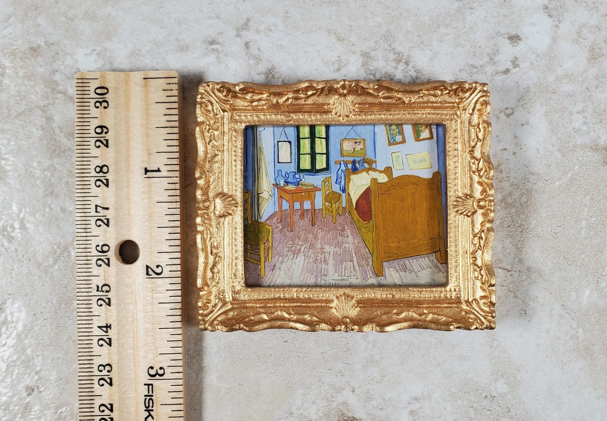 Miniature Vincent Van Gogh's Bedroom in Arles Framed Print 1:12 Scale Dollhouse - Image 4