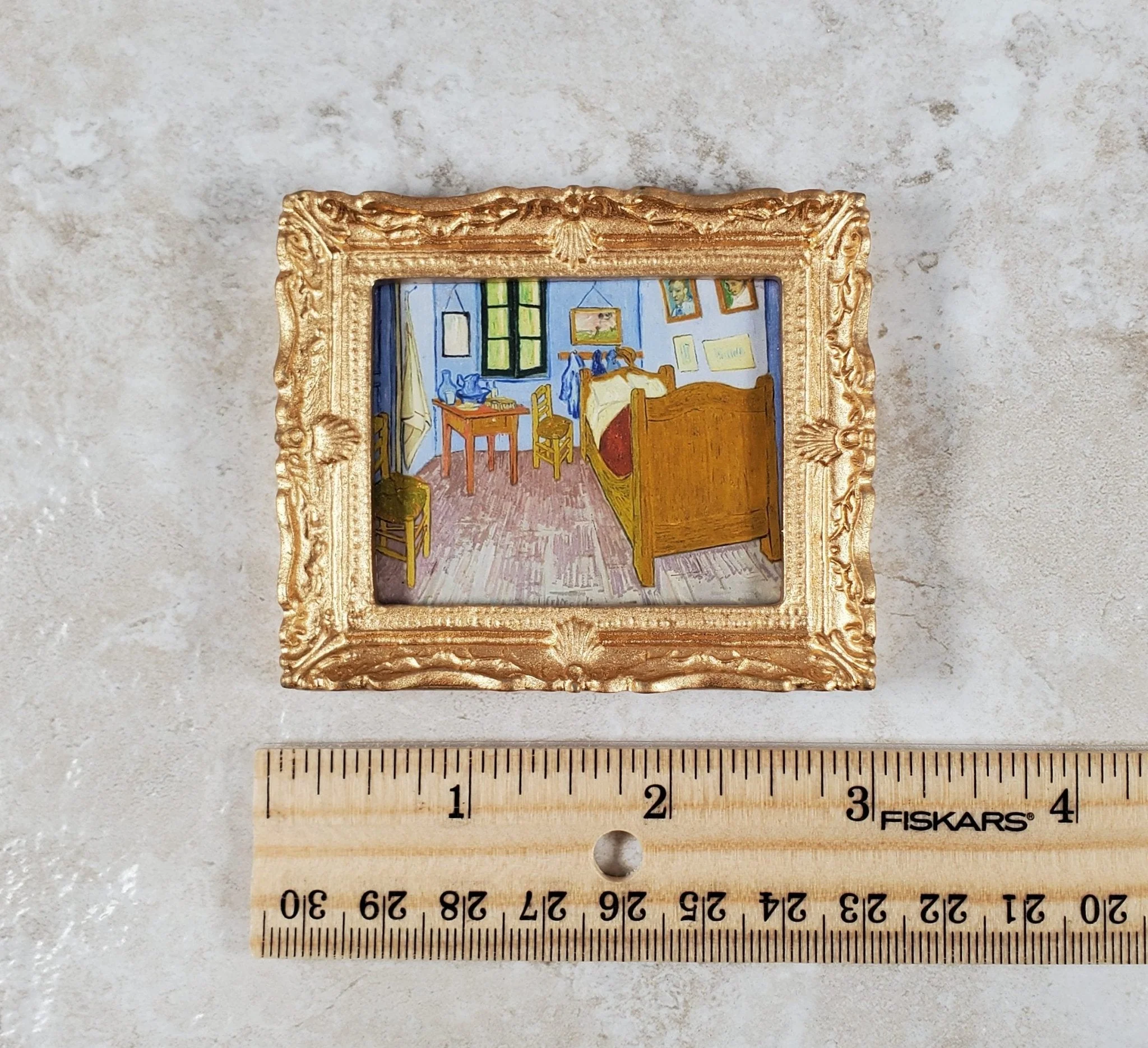 Miniature Vincent Van Gogh's Bedroom in Arles Framed Print 1:12 Scale Dollhouse - Image 5